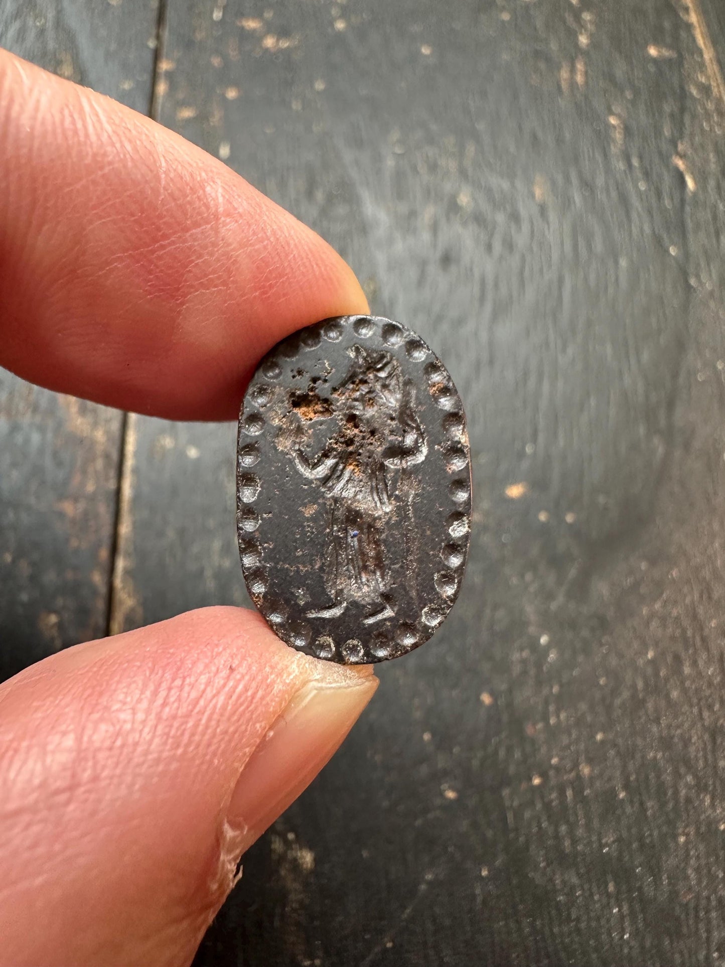 Hand Carved Stone Scarab Amulet  Ancient Style Double-Sided Beetle Seal  Protective Talisman