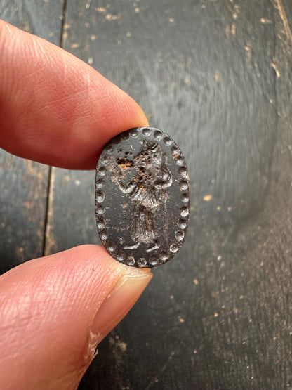 Hand Carved Stone Scarab Amulet  Ancient Style Double-Sided Beetle Seal  Protective Talisman