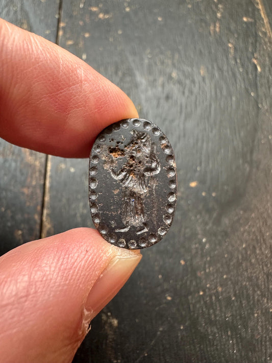 Hand Carved Stone Scarab Amulet  Ancient Style Double-Sided Beetle Seal  Protective Talisman