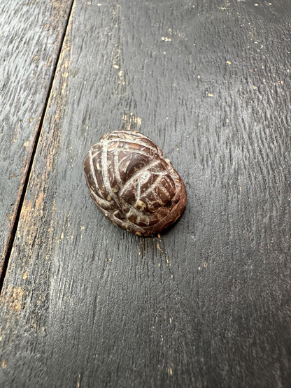 Hand Carved Native Jade Scarab Amulet  Ancient Egyptian Style Beetle Talisman  Unique Cultural Artifact
