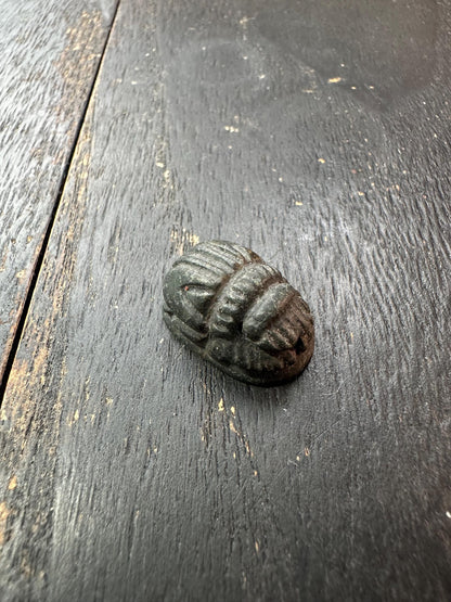 Hand Carved Jade Scarab Seal Amulet  Ancient Egyptian Style  Winged Animal Talismans  Unique Artifact