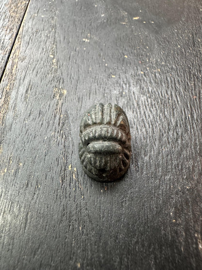 Hand Carved Jade Scarab Seal Amulet  Ancient Egyptian Style  Winged Animal Talismans  Unique Artifact