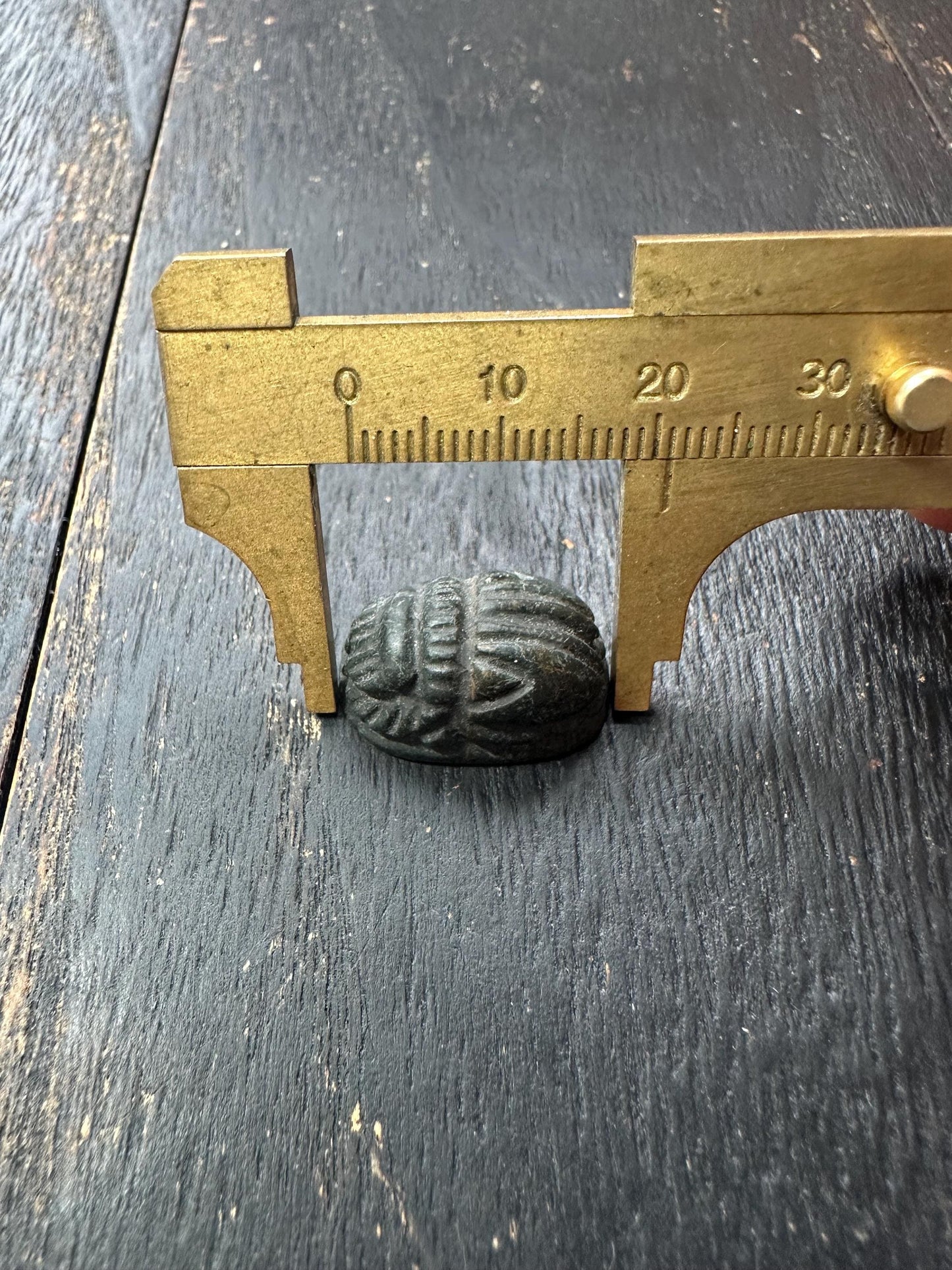 Hand Carved Jade Scarab Seal Amulet  Ancient Egyptian Style  Winged Animal Talismans  Unique Artifact