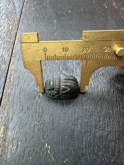 Hand Carved Jade Scarab Seal Amulet  Ancient Egyptian Style  Winged Animal Talismans  Unique Artifact