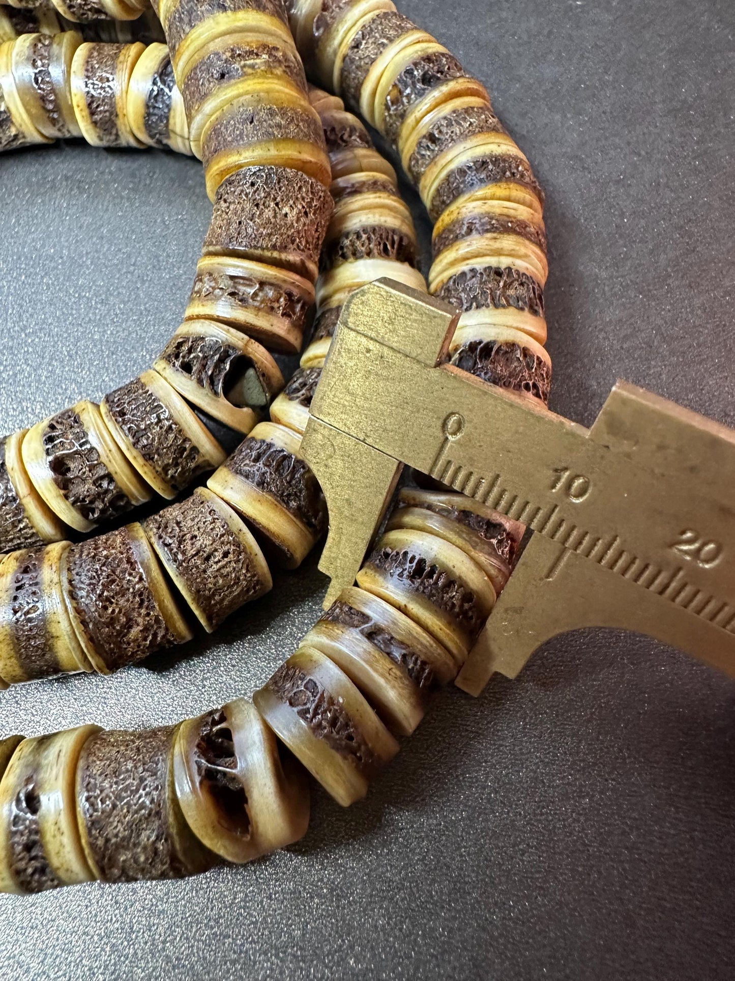 108 Yak Bone Mala Beads, 12mm, 34 Inches, Tibetan Buddhist Prayer Beads, Handmade, Vintage Style, Meditation Necklace