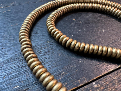 Handmade 6.5x2.5mm Nepal Brass Spacer Beads: African Style Jewelry Making