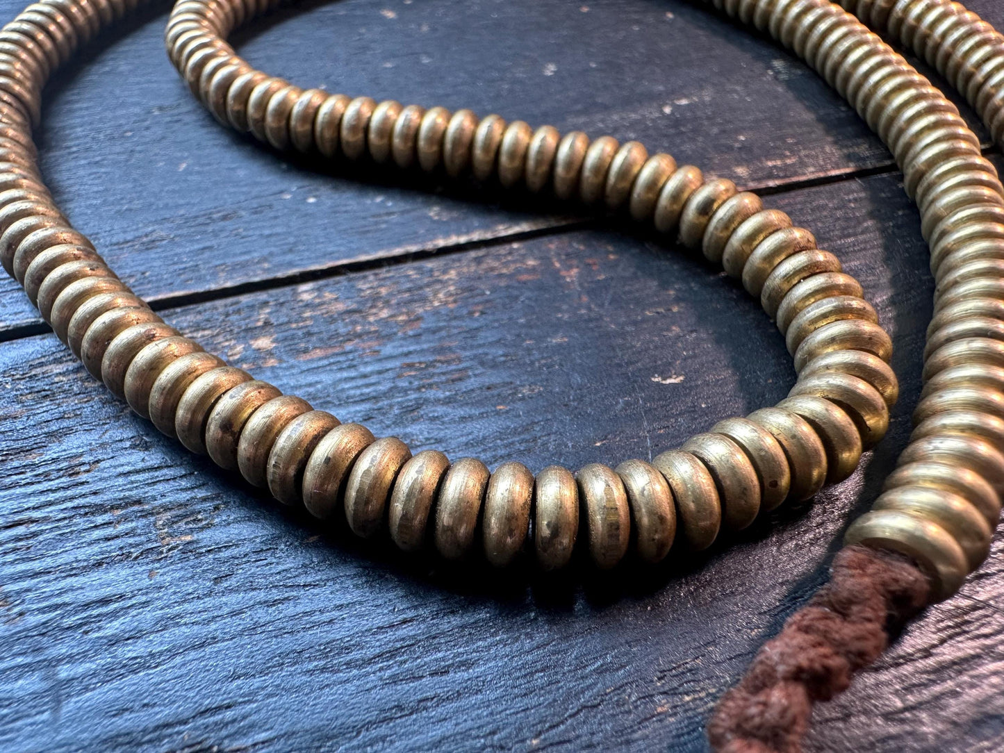 Handmade 6.5x2.5mm Nepal Brass Spacer Beads: African Style Jewelry Making