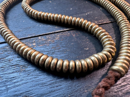 Handmade 6.5x2.5mm Nepal Brass Spacer Beads: African Style Jewelry Making