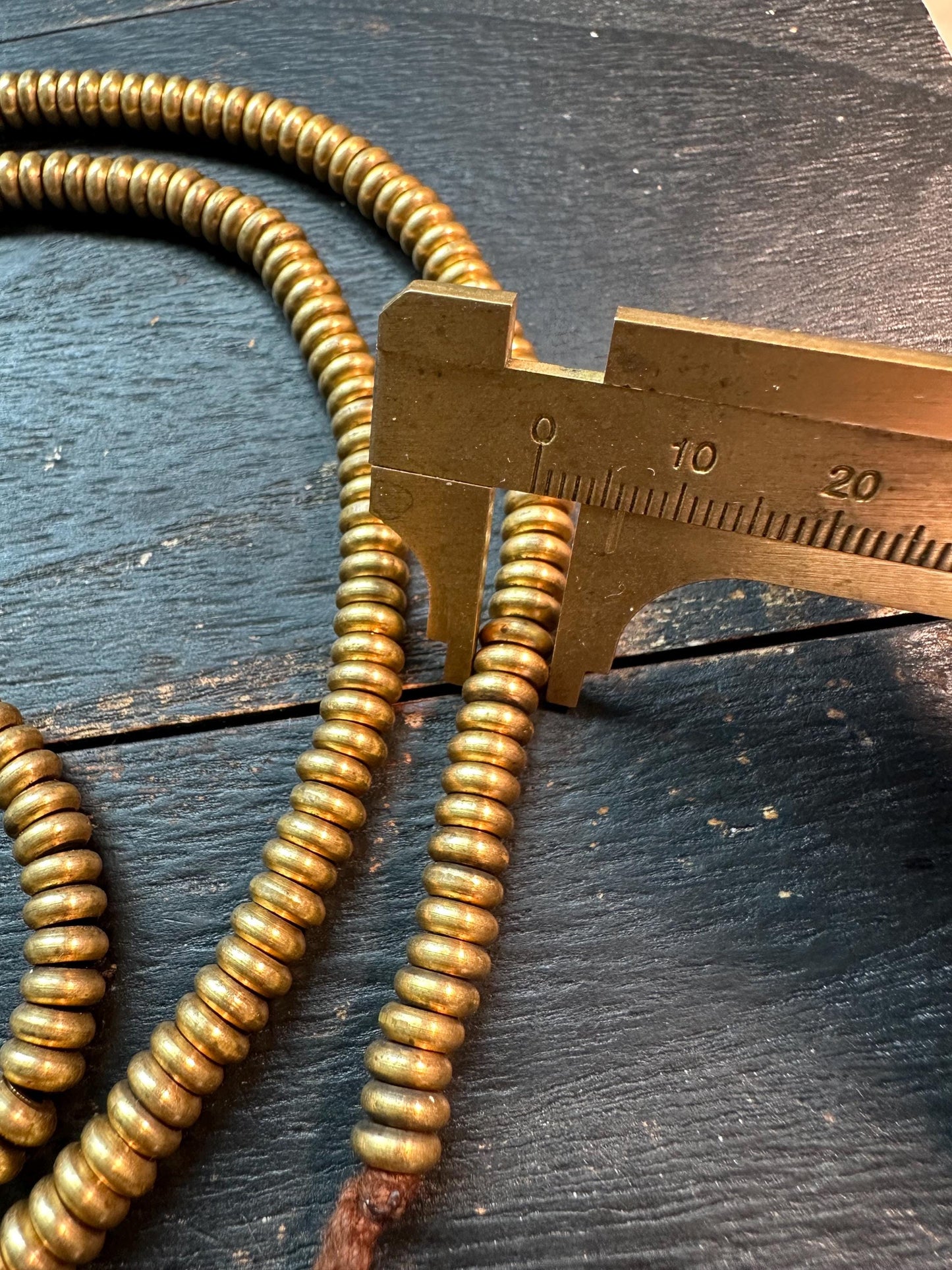 Handmade 6.5x2.5mm Nepal Brass Spacer Beads: African Style Jewelry Making