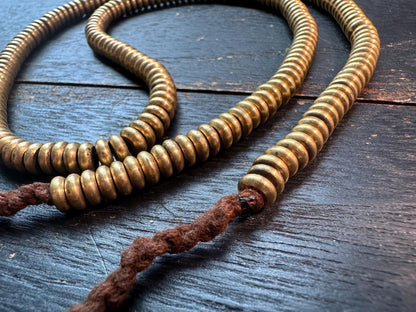 Handmade 6.5x2.5mm Nepal Brass Spacer Beads: African Style Jewelry Making