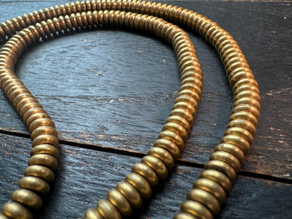 Handmade 6.5x2.5mm Nepal Brass Spacer Beads: African Style Jewelry Making