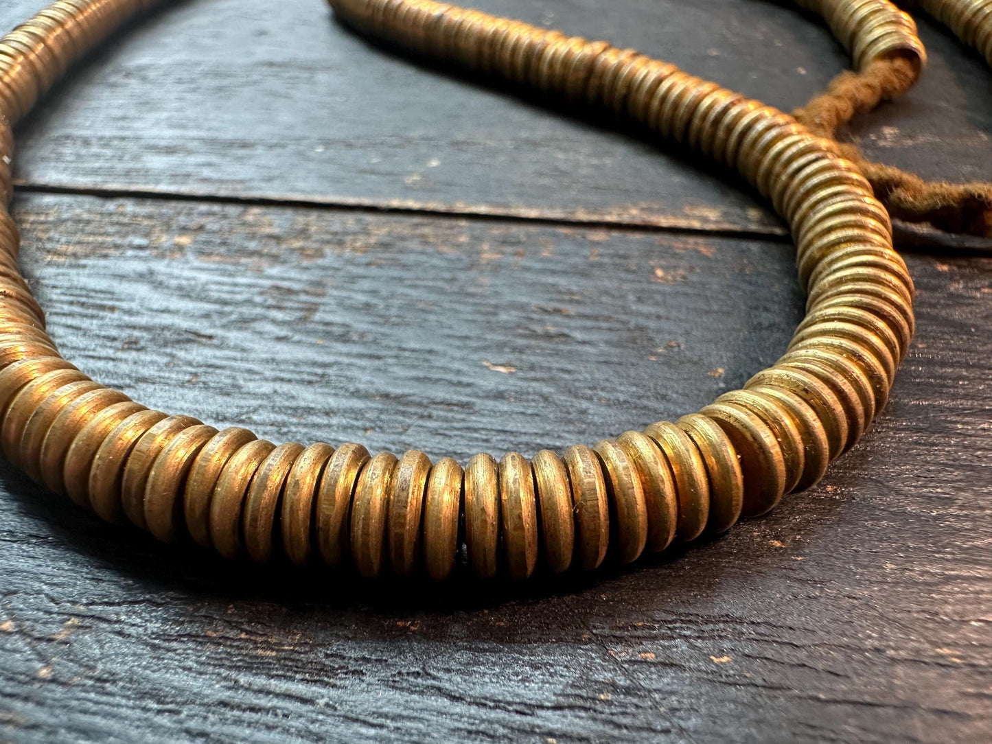 Handmade 6.5mm x 1.5mm Nepal Brass Spacer Beads: African Style Jewelry Making