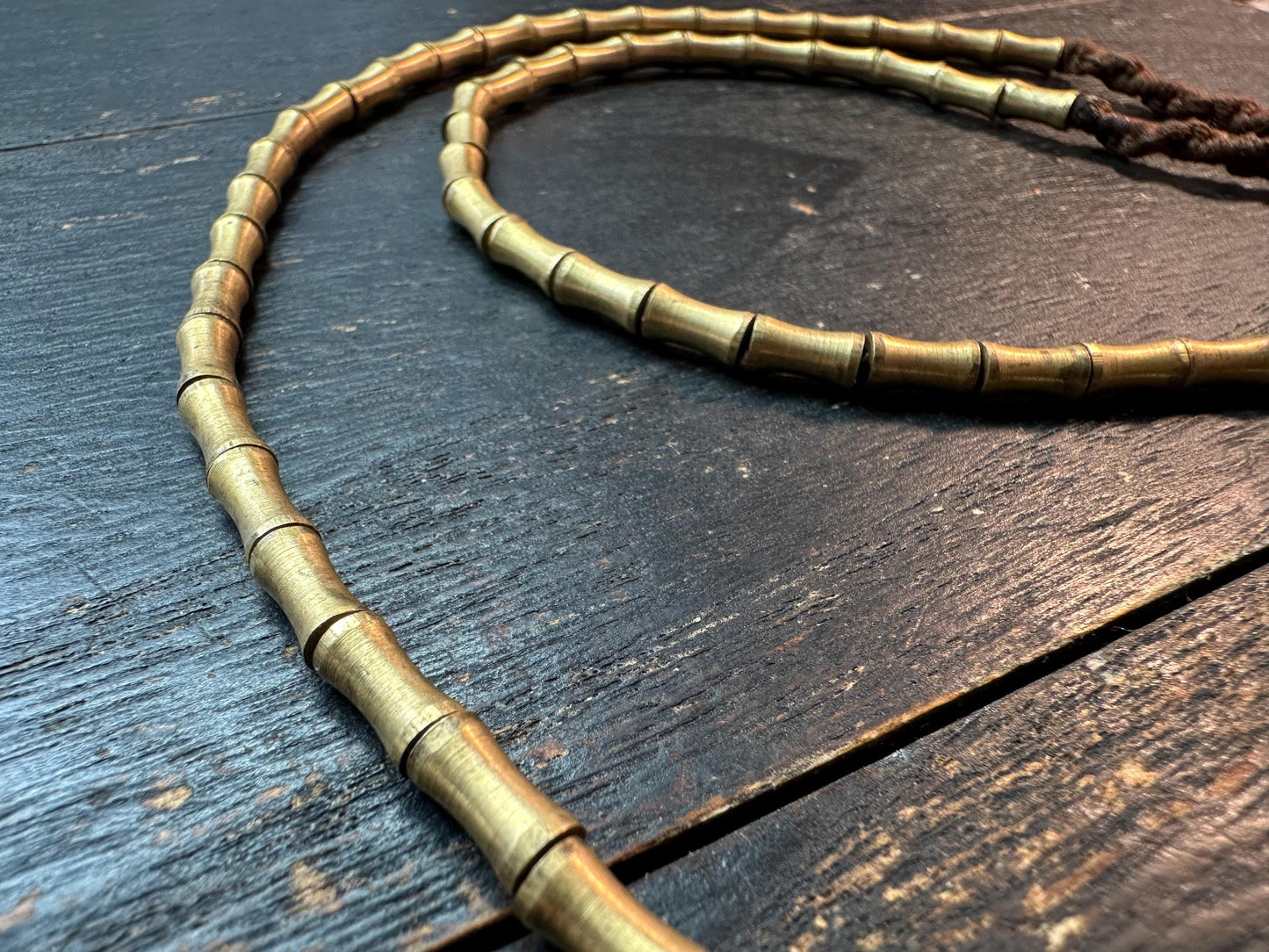 Nepal Handmade Copper Spacer Bead Strand | 3.5x8mm Tube & Bamboo Shape | 21 Ethnic Rustic Jewelry Supplies | Artisan Brass Necklace