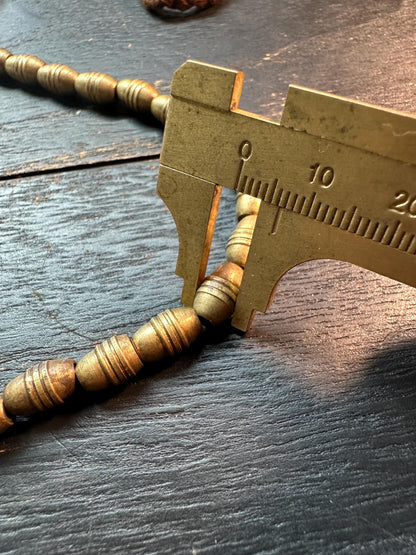 Nepal Handmade Copper Barrel Bead Strand | 6.5x10mm Ethnic Barrel Spacer | 2223 Tribal Artisan Jewelry Supply