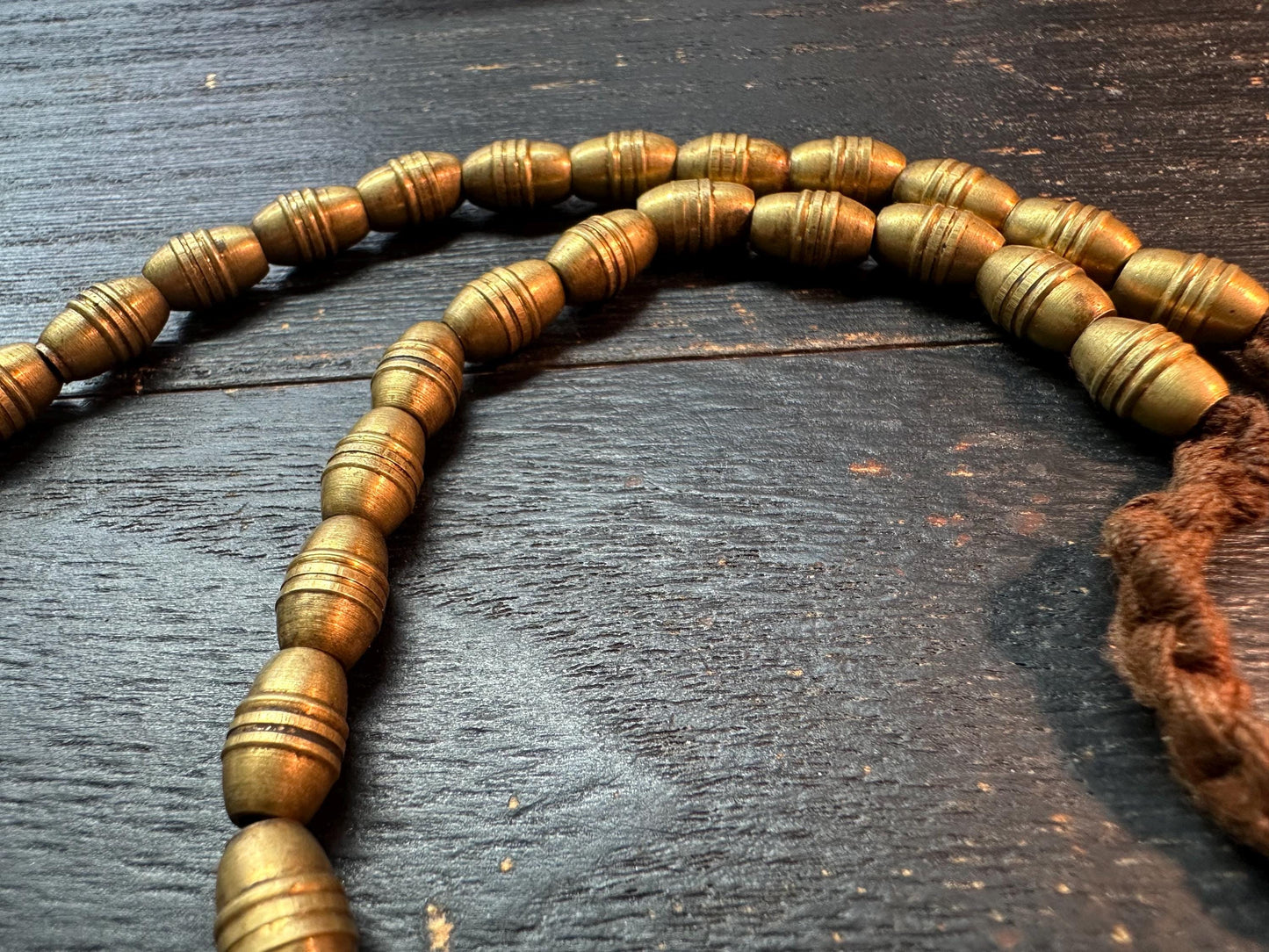 Nepal Handmade Copper Barrel Bead Strand | 6.5x10mm Ethnic Barrel Spacer | 2223 Tribal Artisan Jewelry Supply