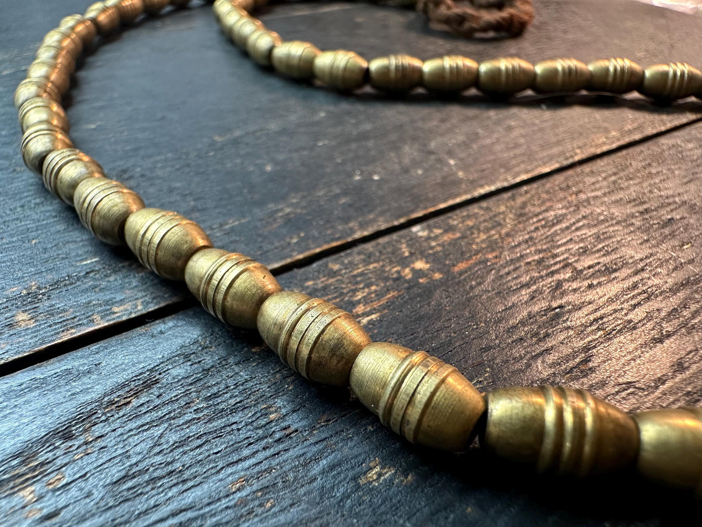 Nepal Handmade Copper Barrel Bead Strand | 6.5x10mm Ethnic Barrel Spacer | 2223 Tribal Artisan Jewelry Supply