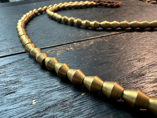 Nepal Handmade Copper Cone Bead Strand | 7x8mm Geometric Spacer | 2122 Ethnic Jewelry Supply | Boho Artisan Necklace Making