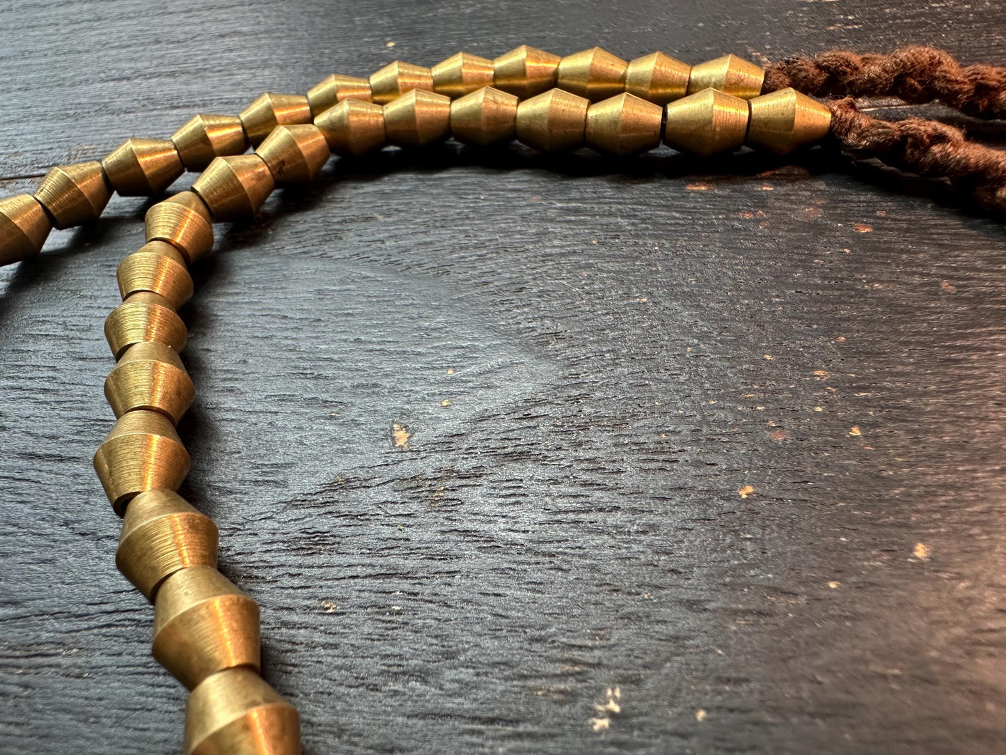 Nepal Handmade Copper Cone Bead Strand | 7x8mm Geometric Spacer | 2122 Ethnic Jewelry Supply | Boho Artisan Necklace Making