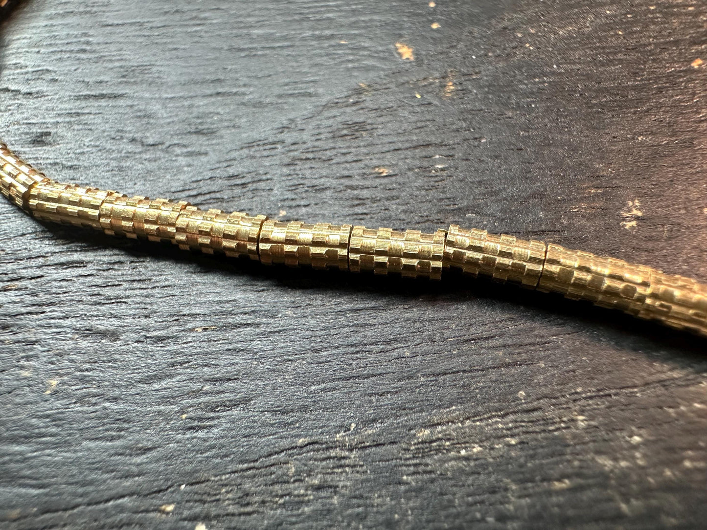 Nepal Handmade Copper Heishi Bead Strand | 3.5x6.5mm Faceted Spacer | 2223 Ethnic Jewelry Supply | Tribal Boho Bead Necklace