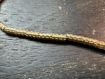 Nepal Handmade Copper Heishi Bead Strand | 3.5x6.5mm Faceted Spacer | 2223 Ethnic Jewelry Supply | Tribal Boho Bead Necklace