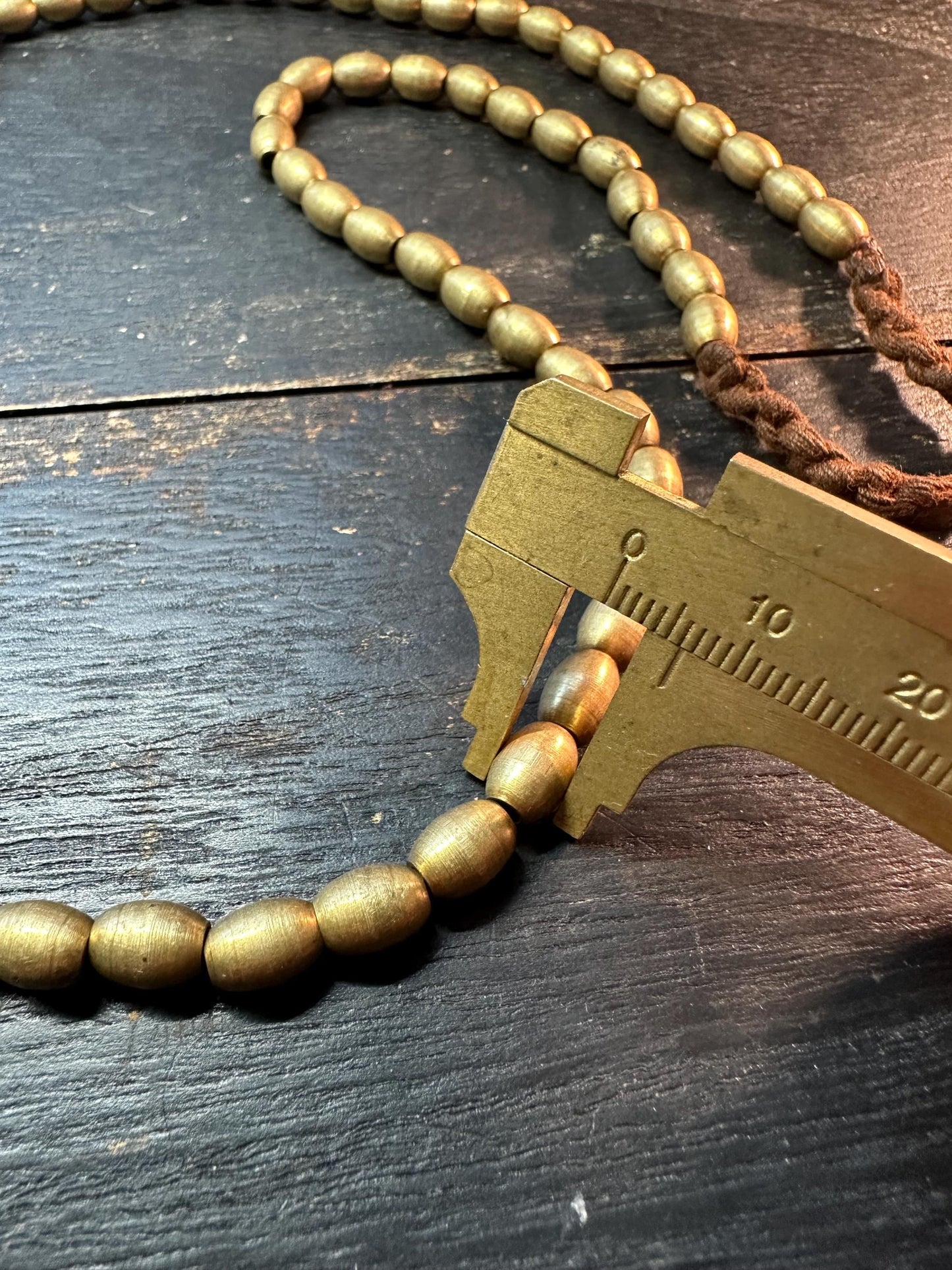 Nepal Handmade Copper Spacer Bead Strand, 6mm x 9mm, 22-23 Inches, Mala Necklace Making, Tribal Jewelry, Boho Supplies