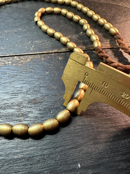 Nepal Handmade Copper Spacer Bead Strand, 6mm x 9mm, 22-23 Inches, Mala Necklace Making, Tribal Jewelry, Boho Supplies