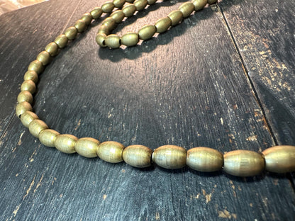 Nepal Handmade Copper Spacer Bead Strand, 6mm x 9mm, 22-23 Inches, Mala Necklace Making, Tribal Jewelry, Boho Supplies