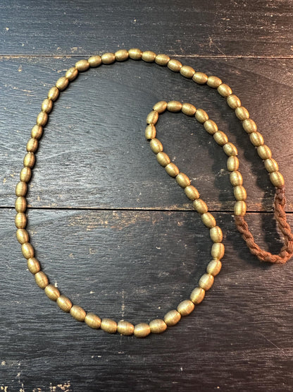 Nepal Handmade Copper Spacer Bead Strand, 6mm x 9mm, 22-23 Inches, Mala Necklace Making, Tribal Jewelry, Boho Supplies