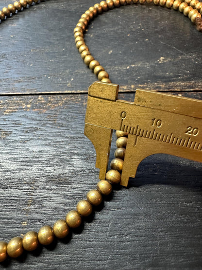 Nepal Handmade Copper Spacer Bead Strand, 5mm x 5.5mm, 22-23 Inches, Mala Necklace Supplies, Boho Tribal Jewelry