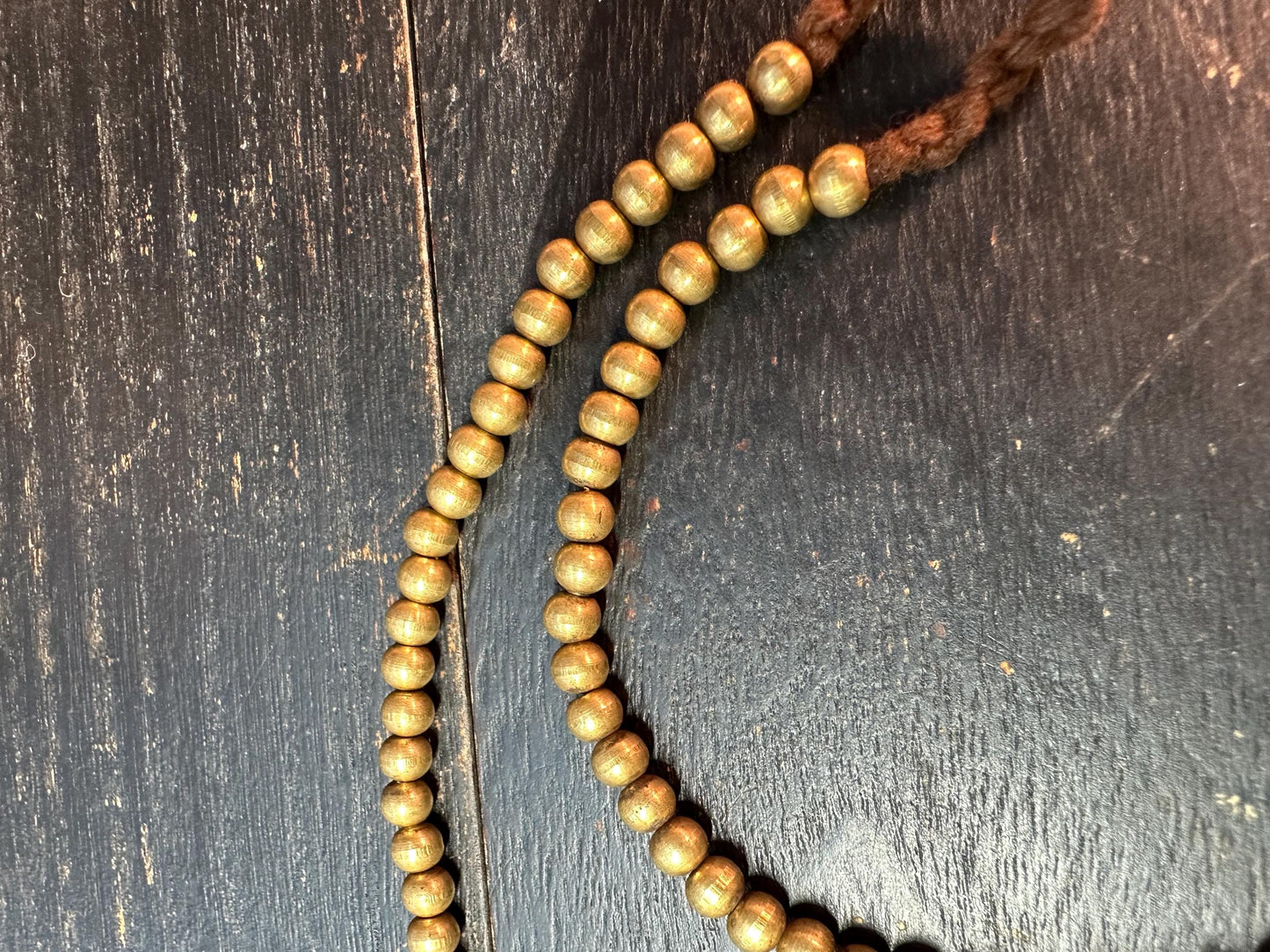 Nepal Handmade Copper Spacer Bead Strand, 5mm x 5.5mm, 22-23 Inches, Mala Necklace Supplies, Boho Tribal Jewelry