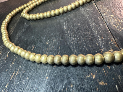 Nepal Handmade Copper Spacer Bead Strand, 5mm x 6mm, 2324 Inches, Boho Mala Making, Tribal Jewelry Supplies