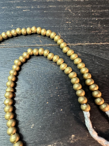 Nepal Handmade Copper Spacer Bead Strand, 5mm x 6mm, 2324 Inches, Boho Mala Making, Tribal Jewelry Supplies