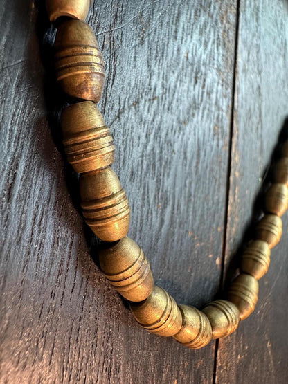 Nepal Handmade Copper Barrel Bead Strand | 6.5x10mm Ethnic Barrel Spacer | 2223 Tribal Artisan Jewelry Supply