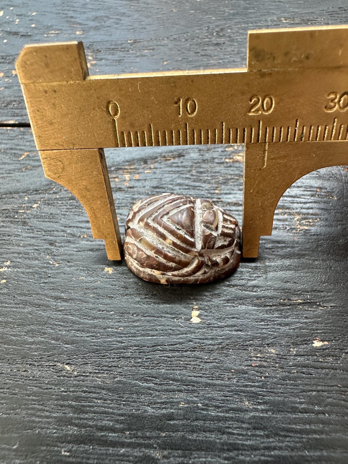 Hand Carved Native Jade Scarab Amulet  Sacred Beetle Seal  Ancient Style Stone Talisman