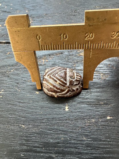 Hand Carved Native Jade Scarab Amulet  Sacred Beetle Seal  Ancient Style Stone Talisman