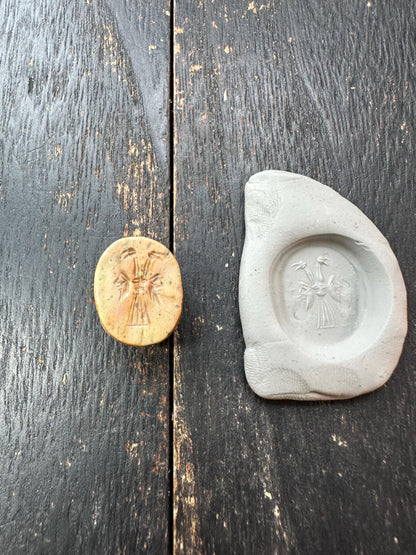 Hand Carved Stone Scarab Amulet  Ancient Style Double-Sided Beetle Seal  Protective Talisman