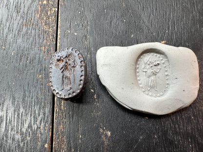 Hand Carved Stone Scarab Amulet  Ancient Style Double-Sided Beetle Seal  Protective Talisman