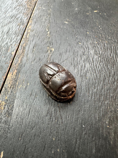 Hand Carved Stone Scarab Amulet  Ancient Style Double-Sided Beetle Seal  Protective Talisman