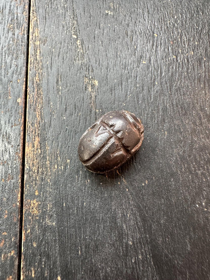 Hand Carved Stone Scarab Amulet  Ancient Style Double-Sided Beetle Seal  Protective Talisman