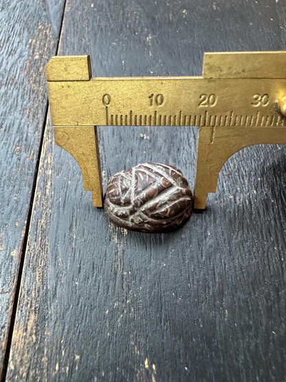 Hand Carved Native Jade Scarab Amulet  Ancient Egyptian Style Beetle Talisman  Unique Cultural Artifact