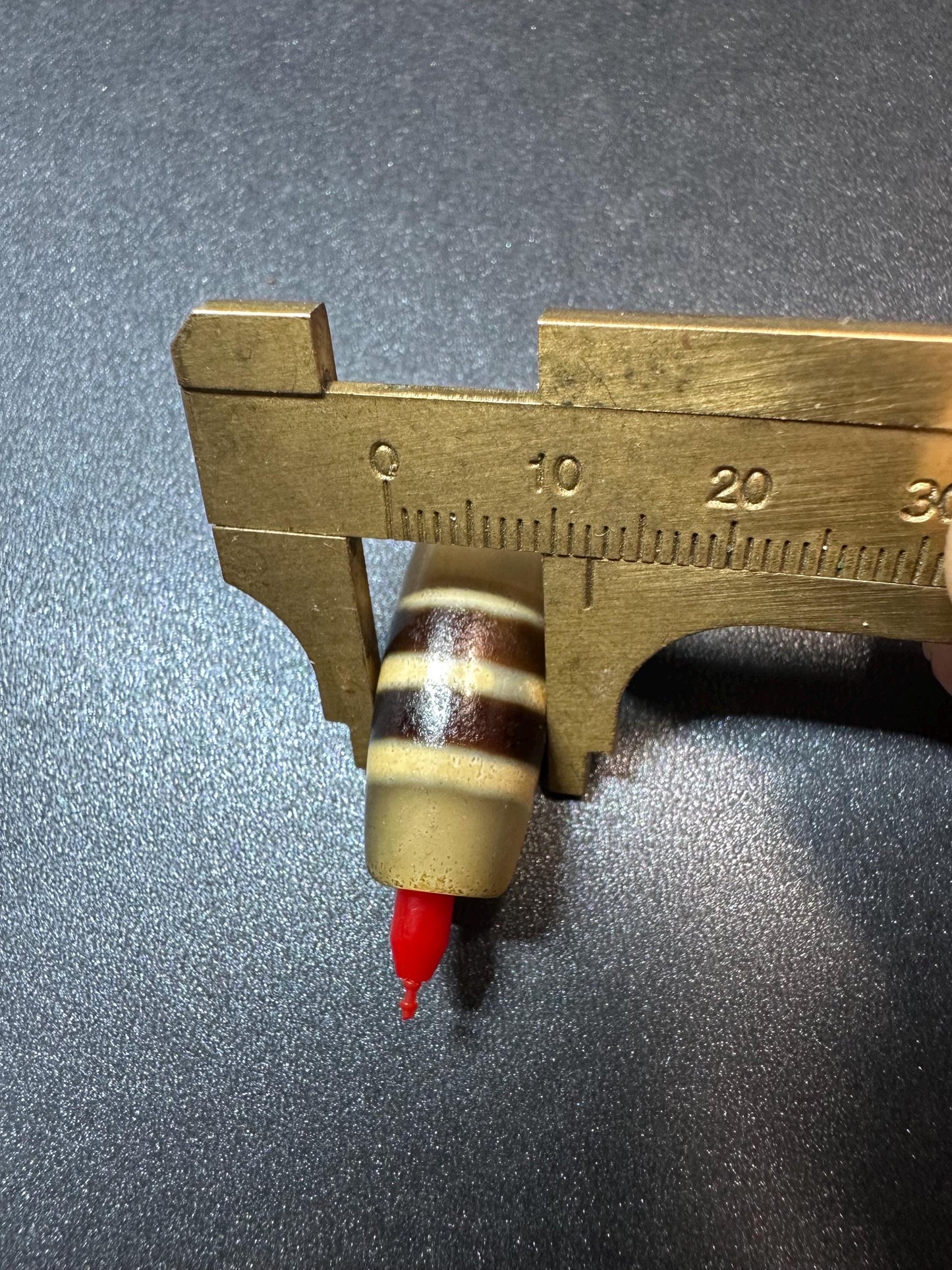 Handmade Tibetan Dzi Bead Pendant  Modern Agate-Inspired Amulet, Barrel Shape, Brown Stripe Bead, Lucky Talisman Charm