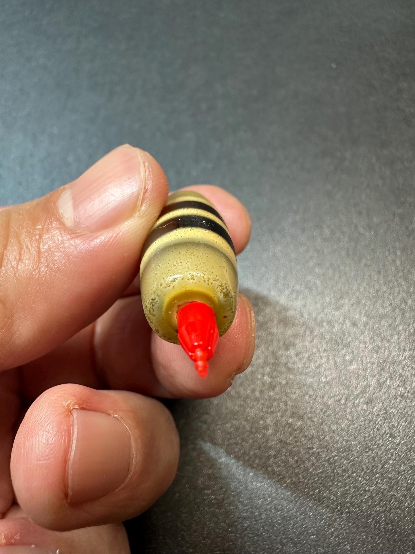 Handmade Tibetan Dzi Bead Pendant  Modern Agate-Inspired Amulet, Barrel Shape, Brown Stripe Bead, Lucky Talisman Charm