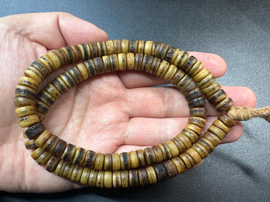 Handcrafted 10mm Yak Bone Kapala Mala | 108 Beads | 20 Tibetan Buddhist Rosary | Impermanence Symbol | Ritual Prayer Beads | Vintage Spirit