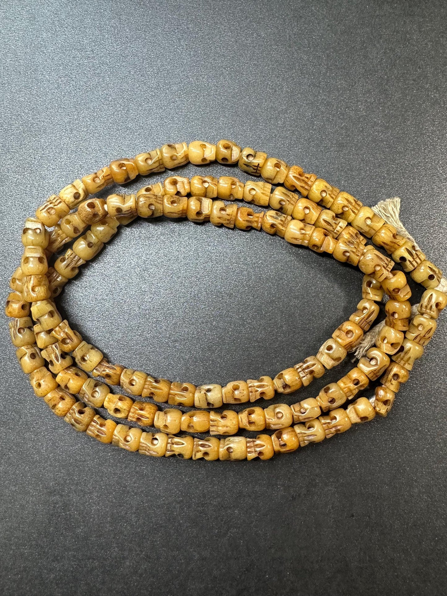 Traditional 108 Citipati Yak Bone Mala Beads  8mm Hand-Carved Tibetan Buddhist Prayer Beads  36 Inch Meditation Necklace  Skull Mala