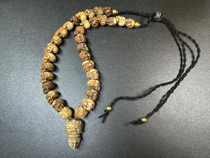 Hand-Carved Yak Bone Citipati Skull Mala Beads, 12mm, 26 Inches  Tibetan Buddhist Impermanence Prayer Beads