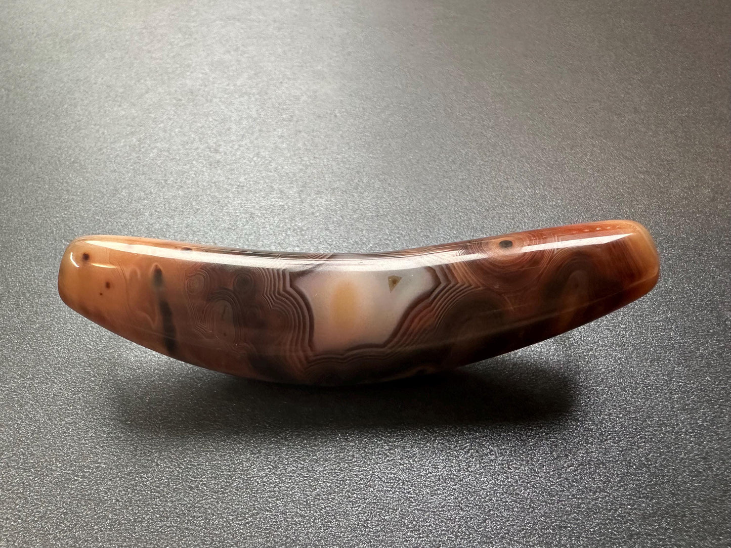 Natural Old Tibetan Agate Dzi Horn Pendant, Sky Eyes Pattern, 90mm Large Amulet Bead