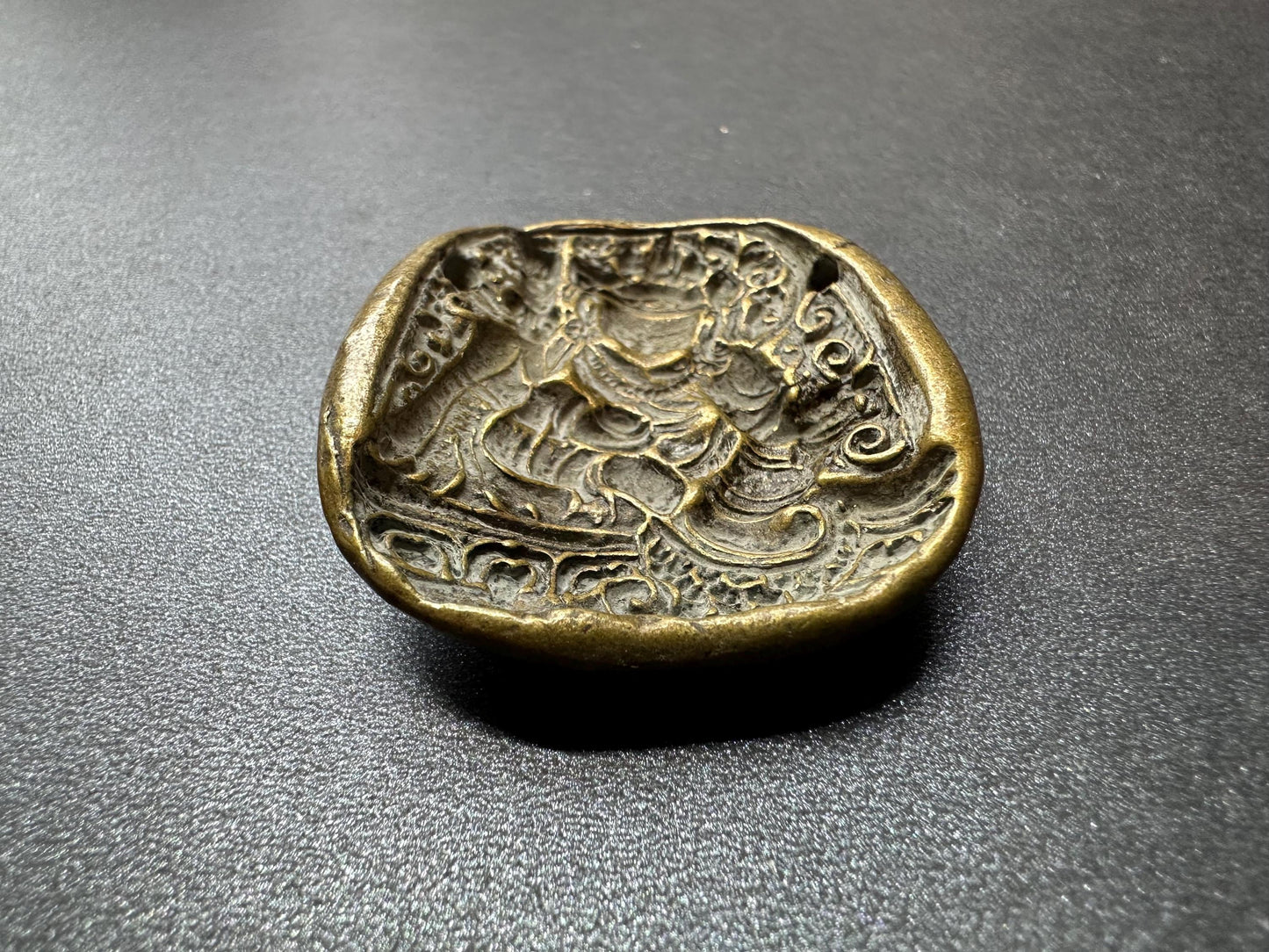 Nepal Tibet Buddhist Brass Guru Padmasambhava Mold Talisman Pendant | Vintage Ritual Amulet | Himalayan Karma Protection Charm