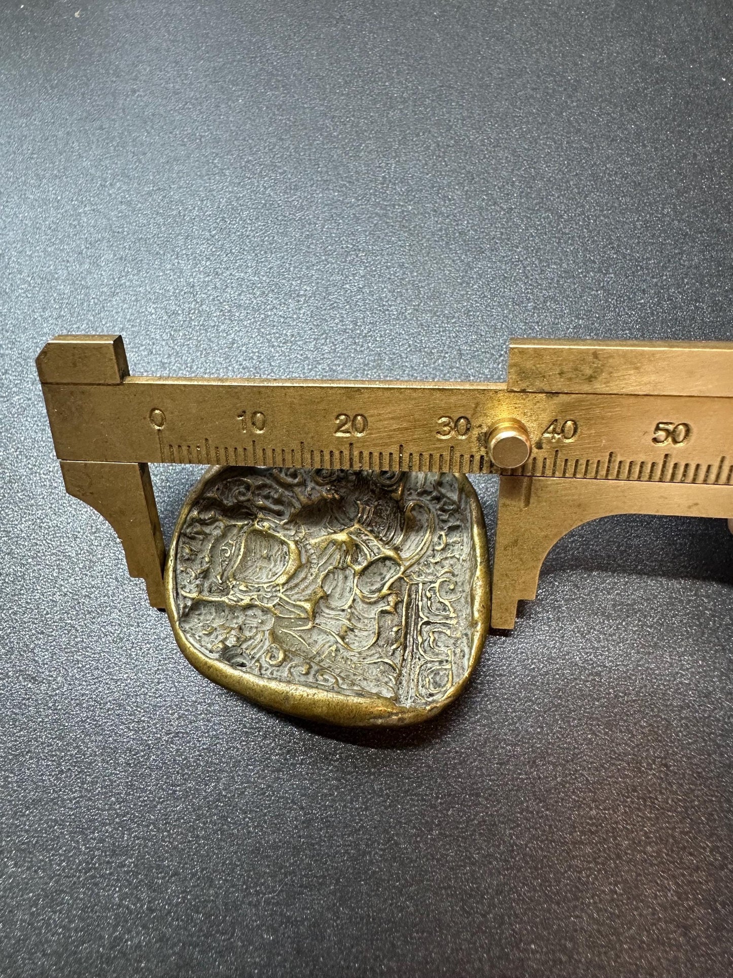 Nepal Tibet Buddhist Brass Guru Padmasambhava Mold Talisman Pendant | Vintage Ritual Amulet | Himalayan Karma Protection Charm