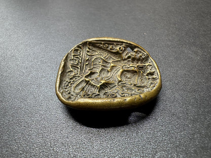 Nepal Tibet Buddhist Brass Guru Padmasambhava Mold Talisman Pendant | Vintage Ritual Amulet | Himalayan Karma Protection Charm