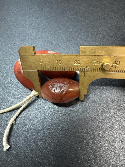 Vintage Tibetan Red Agate Barrel Beads  Natural Old Agate Prayer Beads, Large Oval Tibetan Mala Beads, Antique Red Carnelian Beads